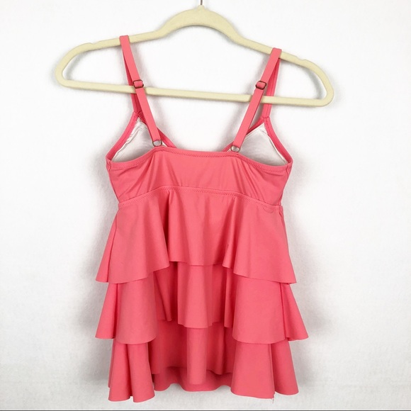 LANDS' END Coral Tankini Swim Bathing Suit Size 2 - Picture 3 of 8